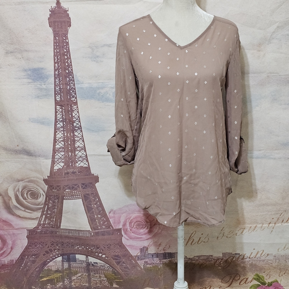 Maurices V-Neck Blouse - Light Brown